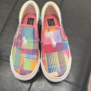 Polo by Ralph Lauren Kids Colorful Plaid Slip-On Sneakers